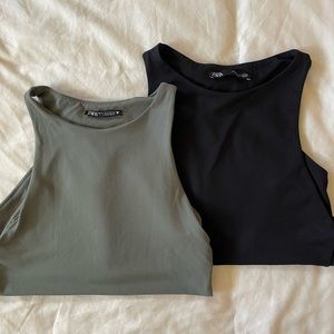 Zara bodysuits in Dark Olive and Black